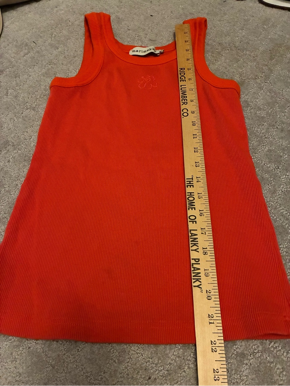 Marimekko Kupla Unikko Placement Kioski Ribbed Tank Top Orange - Picture 5 of 7